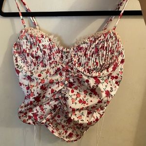 Pink and white bustier